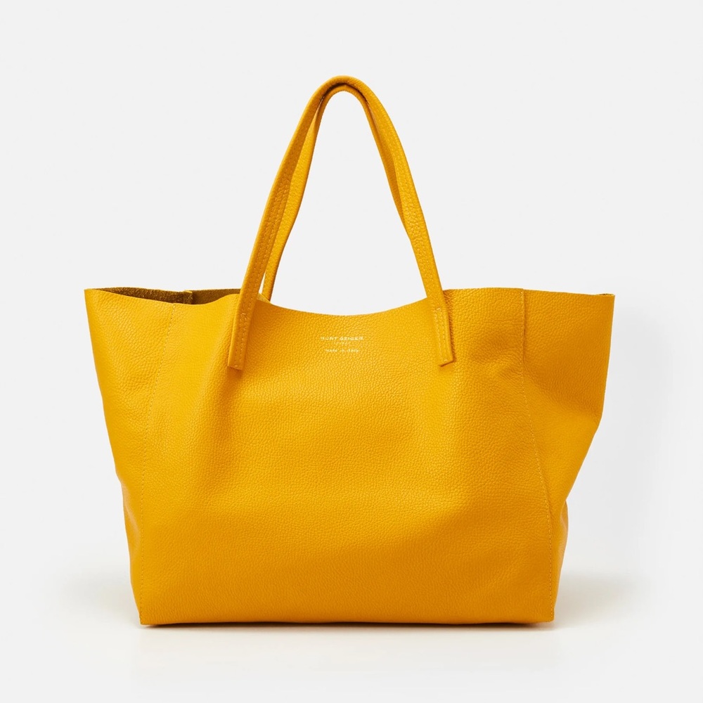 Kurt Geiger London Leather Tote Mustard Yellow